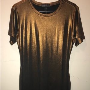Copper Shimmer T-Shirt Bodycon Dress